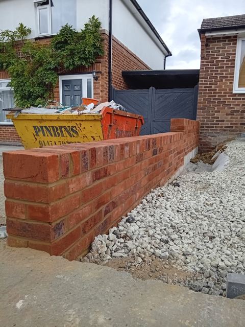 Brick garden boundary wall