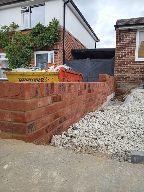 Brick garden boundary wall