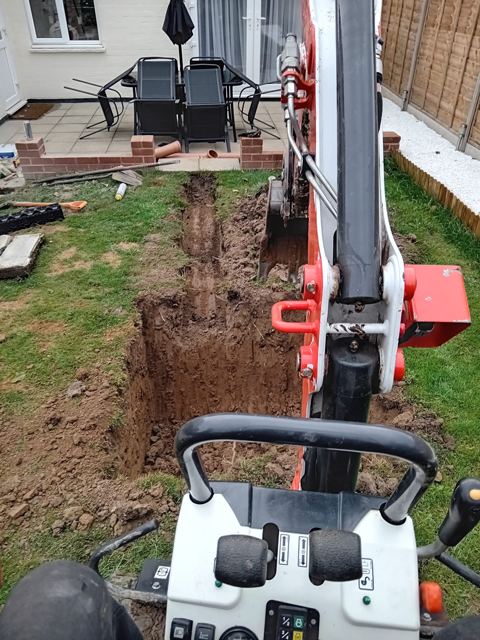 Garden drainage excavation
