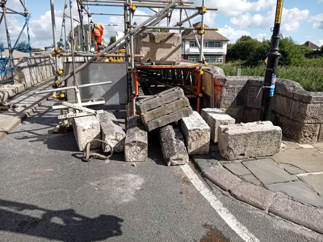 Harbour masonry stone blocks