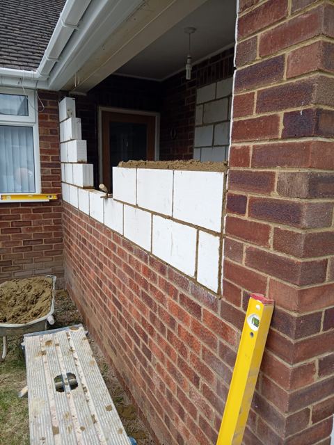 Porch brick and blockwork