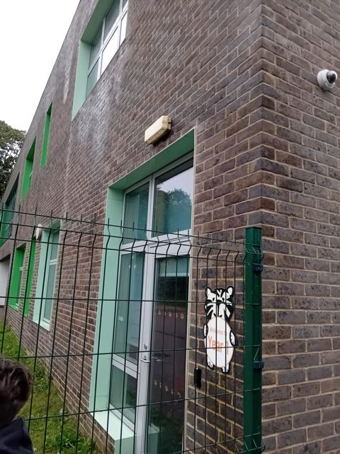 School entrance exterior light