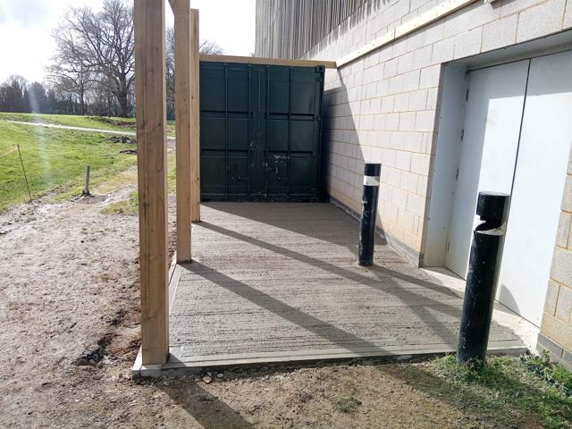 Timber canopy concrete base