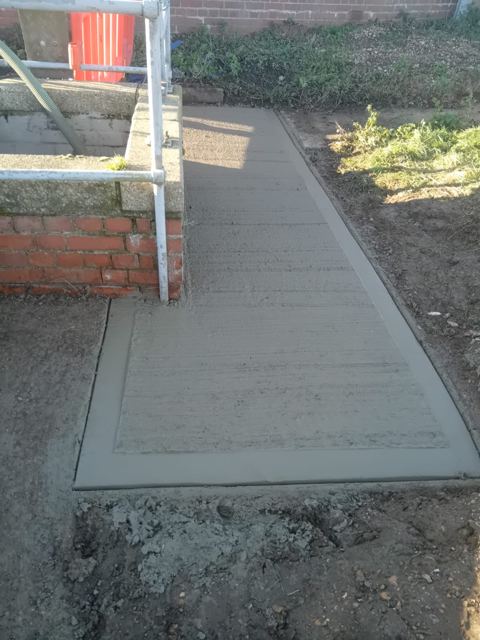 Water treatment concrete footpath