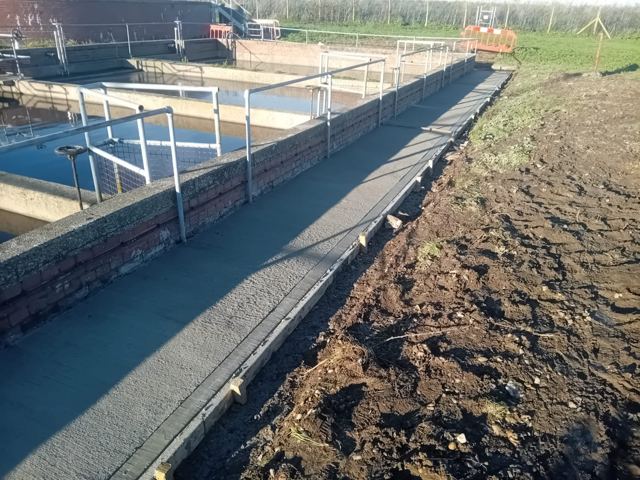 Water treatment concrete footpath